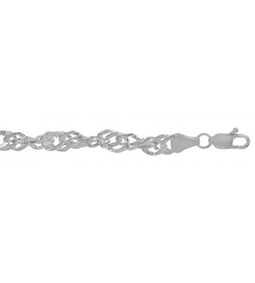 4.4mm Singapore Chain - 7" - 22" Length, Sterling Silver